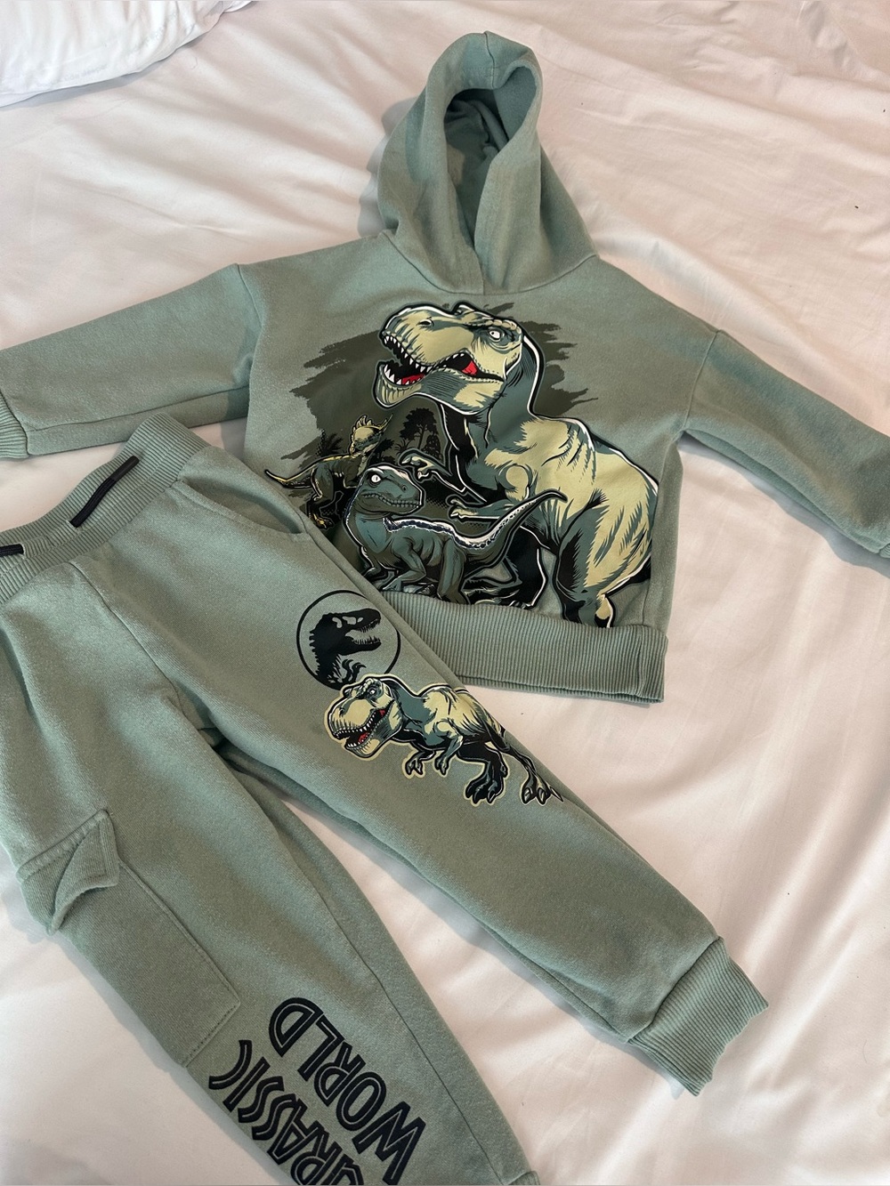 3T Jurassic world Sage Green Dinosaur Hoodie & Joggers Set